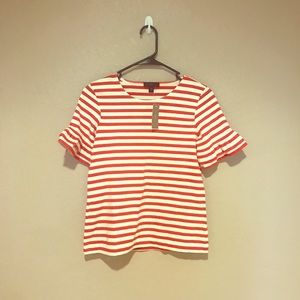 NWT J. Crew Ruffle-sleeved T-shirt